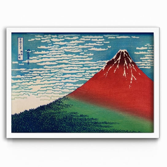 Plakat na papierze Clear Morning by Katsushika Hokusai 30x40 Biala ramka / IkkunaShop IkkunaShop