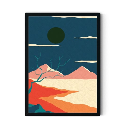 Plakat na papierze Dark sun over the mountains 20x30 Czarna ramka / IkkunaShop IkkunaShop