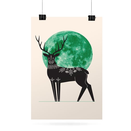 Plakat na papierze Deer and Moon 20x30 / IkkunaShop IkkunaShop