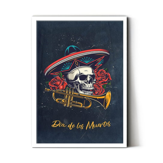 Plakat na papierze Dia de los Muertos Piretrum 20x30 Biala ramka / IkkunaShop IkkunaShop