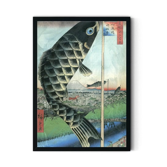 Plakat na papierze Fish Utagawa Hiroshige 40x60 Czarna ramka / IkkunaShop IkkunaShop