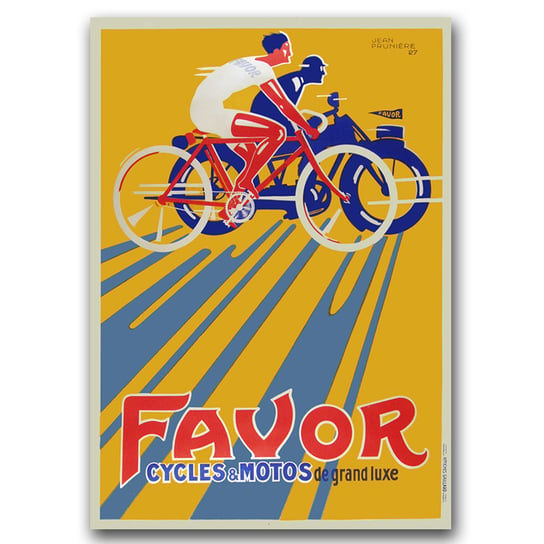 Plakat na płótnie Motyw rowerowy w starym stylu A1 Vintageposteria