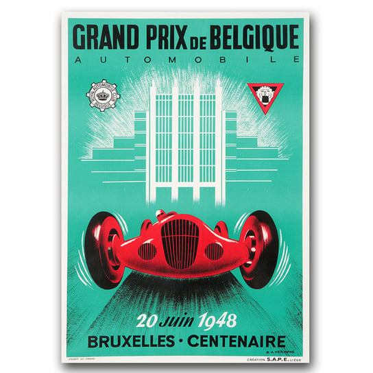 Plakat na płótnie na ścianę Grand Prix Belgii A1 Vintageposteria