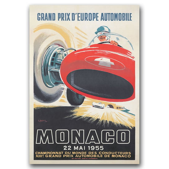 Plakat na płótnie na ścianę Grand Prix Monako A3 Vintageposteria