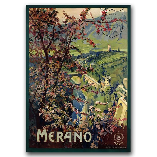 Plakat na płótnie na ścianę Merano Włochy A1 Vintageposteria