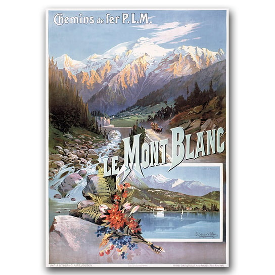 Plakat na płótnie na ścianę Mont Blanc French A2 Vintageposteria