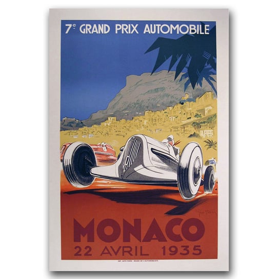 Plakat na płótnie na ścianę Samochody Monako A1 Vintageposteria