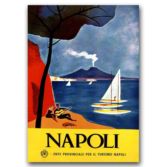 Plakat na płótnie na ścianę Włochy Neapol A1 Vintageposteria