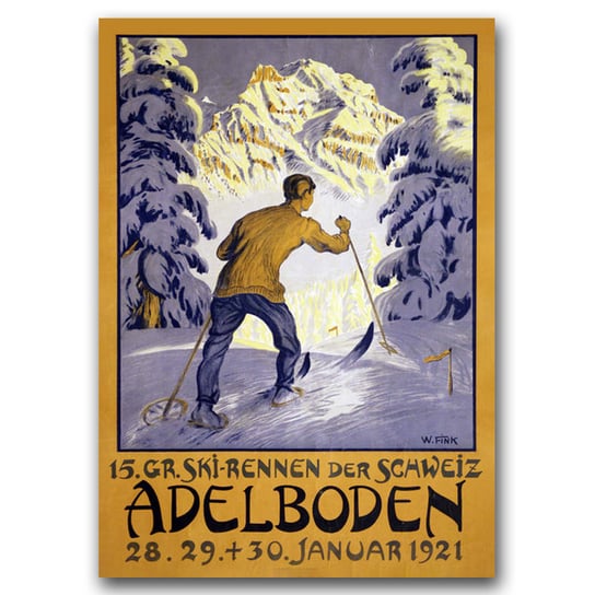 Plakat na ścianę Adelboden Szwajcaria A1 60x85cm Vintageposteria