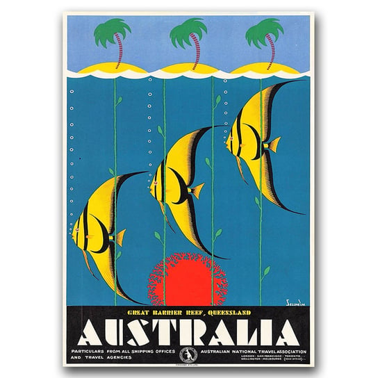 Plakat na ścianę do salonu Australia A3 30x40 cm Vintageposteria