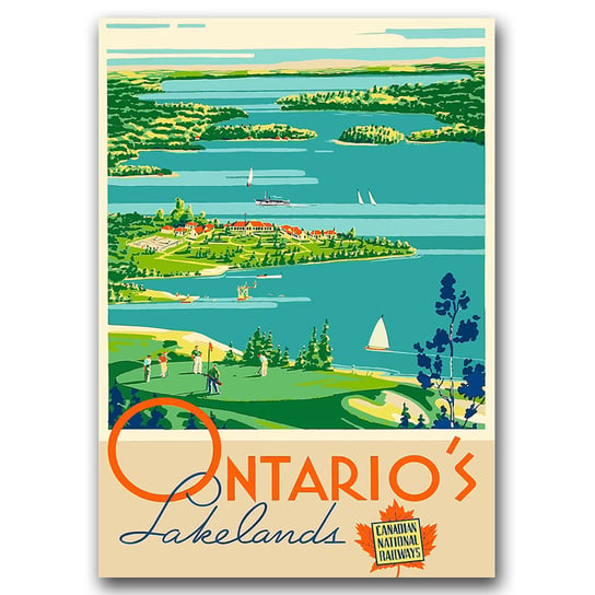 Plakat na ścianę Ontario Kanada Lakelands A1 Vintageposteria