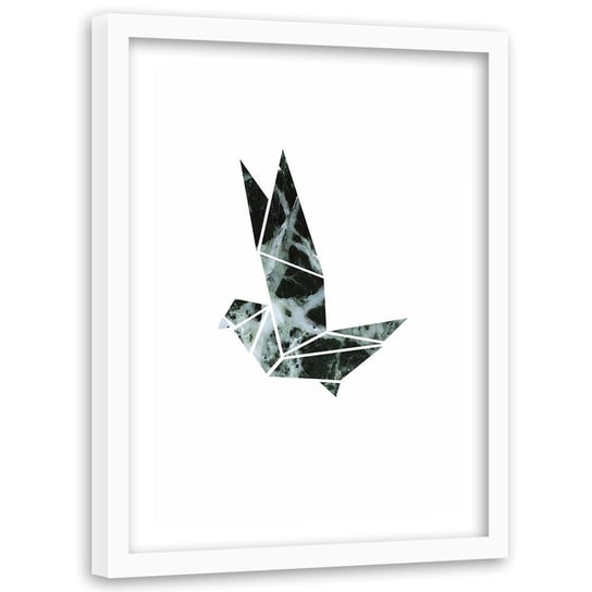 Plakat na ścianę w ramie białej FEEBY Geometryczny ptak, 40x50 cm Feeby