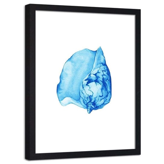 Plakat na ścianę w ramie czarnej FEEBY Abstrakcja błękitna muszla, 70x100 cm Feeby