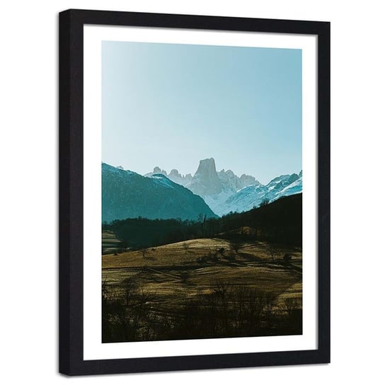Plakat na ścianę w ramie czarnej FEEBY Widok na górskie szczyty, 70x100 cm Feeby