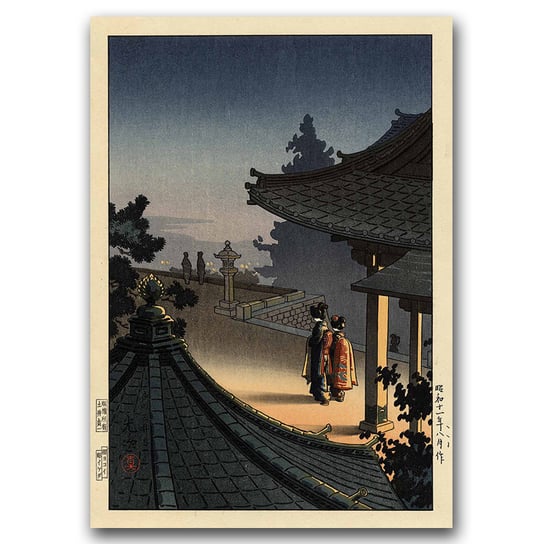 Plakat na ścianę Wieczór w świątyni Miidera A3 Vintageposteria