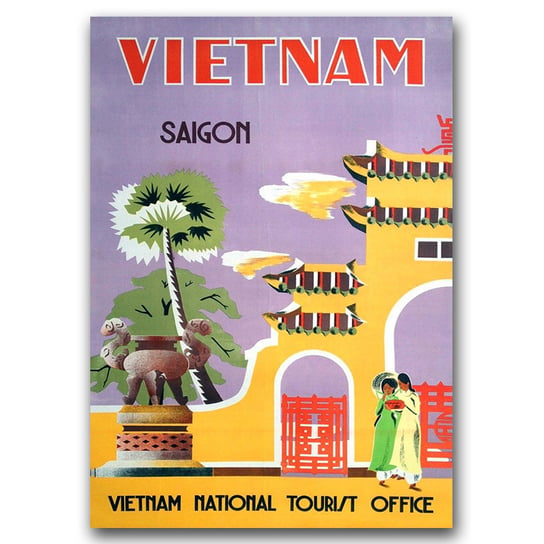 Plakat na ścianę Wietnam Saigon National turist A1 Vintageposteria