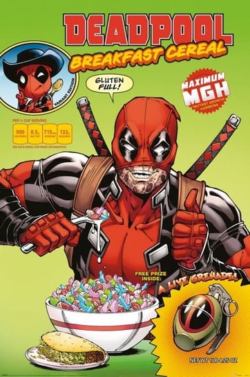 Plakat na ścianę z filmu Deadpool Cereal Plakaty na ścianę 61x91,5 cm Marvel