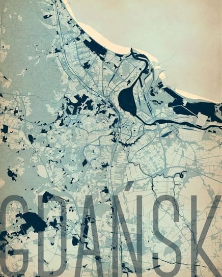 Plakat NICE WALL Gdańsk, Artystyczna mapa 40x50 cm Nice Wall