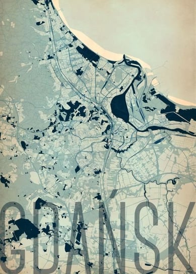 Plakat NICE WALL Gdańsk, Artystyczna mapa 50x70 cm Nice Wall