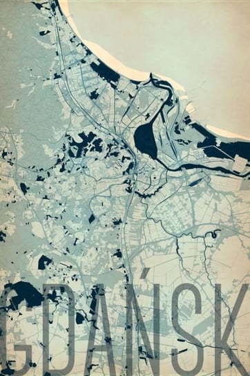Plakat NICE WALL Gdańsk, Artystyczna mapa 61x91,5 cm Nice Wall