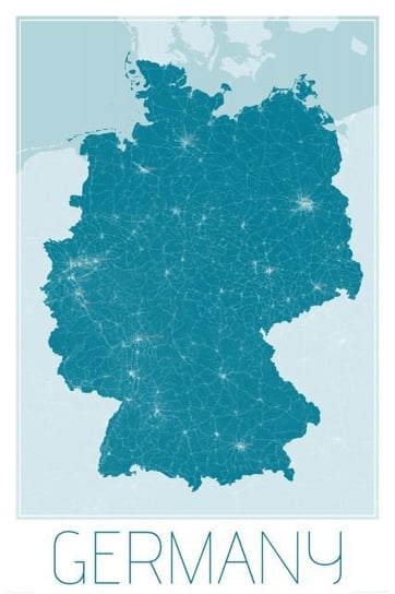 Plakat NICE WALL Germany, blue, mapa 61x91,5 cm Nice Wall