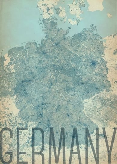 Plakat NICE WALL Germany, vintage, mapa 50x70 cm Nice Wall