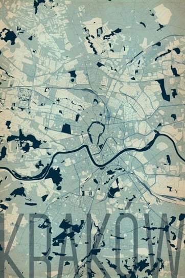 Plakat NICE WALL Kraków, Artystyczna mapa 61x91,5 cm Nice Wall