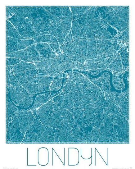 Plakat NICE WALL Londyn, Niebieska mapa 40x50 cm Nice Wall