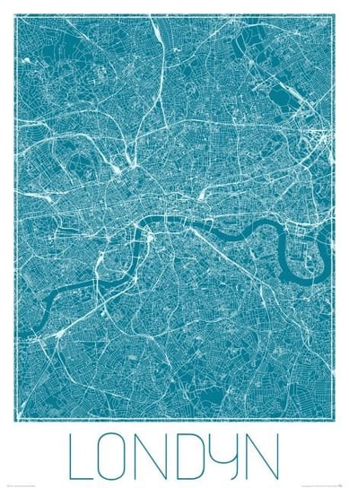Plakat NICE WALL Londyn, Niebieska mapa 50x70 cm Nice Wall
