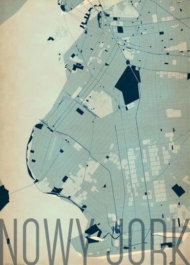 Plakat NICE WALL Nowy Jork, Artystyczna mapa 50x70 cm Nice Wall