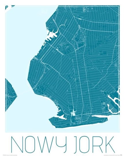 Plakat NICE WALL Nowy Jork, Niebieska mapa 40x50 cm Nice Wall