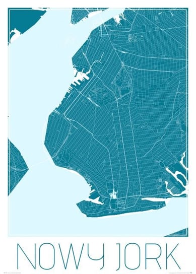 Plakat NICE WALL Nowy Jork, Niebieska mapa 50x70 cm Nice Wall