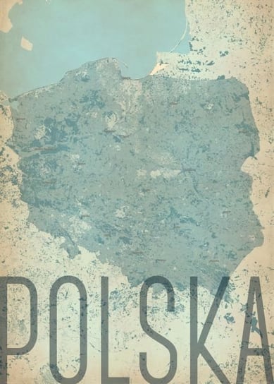 Plakat NICE WALL Polska, vintage, mapa 50x70 cm Nice Wall