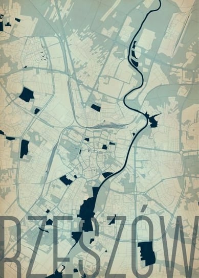 Plakat NICE WALL Rzeszów, Artystyczna mapa 50x70 cm Nice Wall