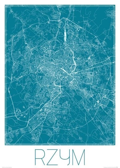 Plakat NICE WALL Rzym, Niebieska mapa 50x70 cm Nice Wall