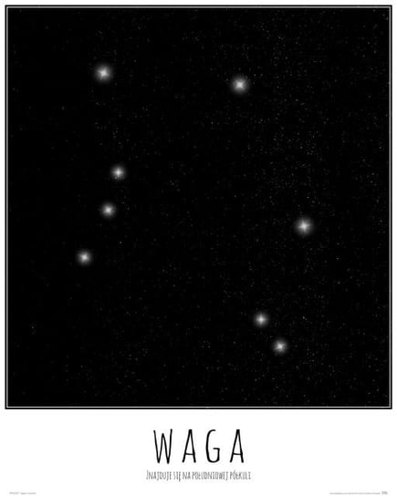 Plakat NICE WALL, Waga konstelacja gwiazd z opisem  40x50 cm Nice Wall