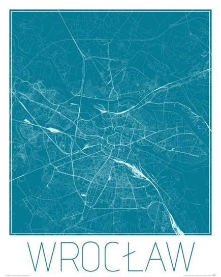 Plakat NICE WALL, Wrocław  Niebieska mapa 40x50 cm Nice Wall