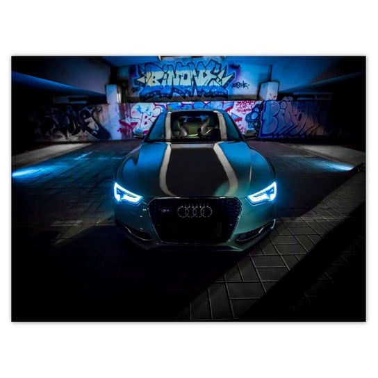 Plakat Niebieski Audi, 40x30 cm ZeSmakiem