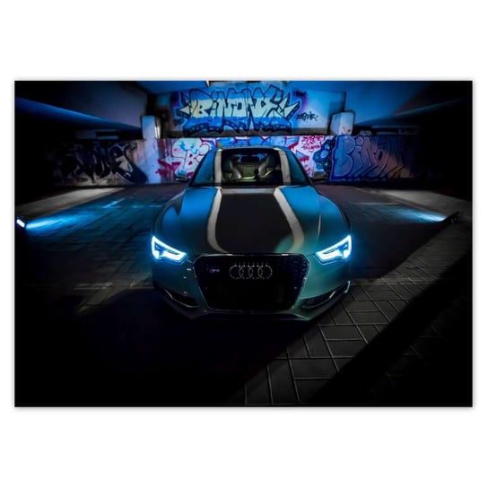 Plakat Niebieski Audi, 70x50 cm ZeSmakiem