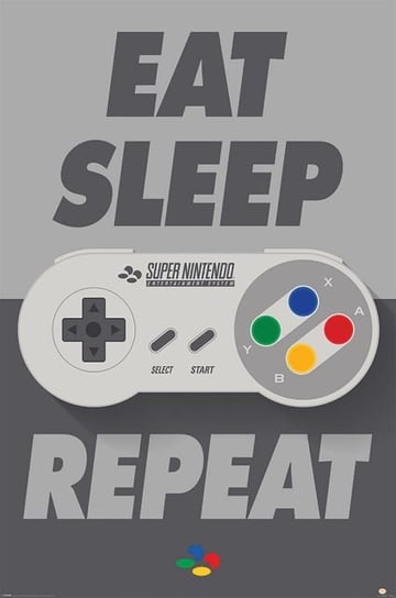 Plakat Nintendo Eat Sleep Snes Repeat, 61x91 cm Pyramid Posters