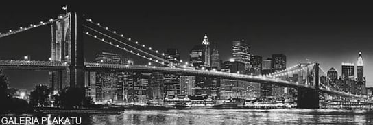 Plakat, Nowy Jork - Brooklyn Bridge Nocą, 158x53 cm reinders