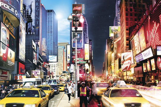 Plakat, Nowy Jork - Times Square w dzień i w nocy, 91,5x61 cm Inna marka