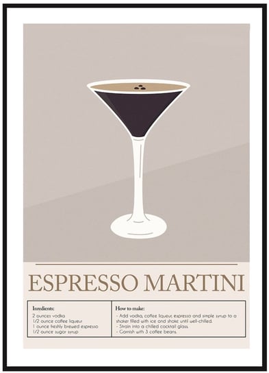 Plakat Obraz - Espresso Martini No2 - 21x30 cm posterstory.pl