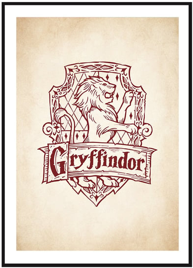 Plakat Obraz - Harry Potter Herb Gryffindor - 21x30 cm posterstory.pl
