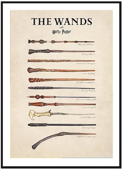 Plakat Obraz - Harry Potter Różdżki - 21x30 cm posterstory.pl