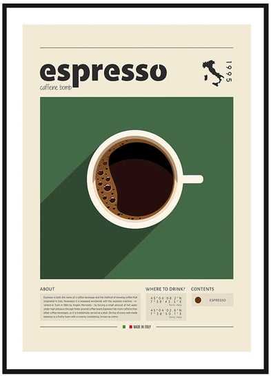 Plakat Obraz - Kubek Espresso - 21x30 cm posterstory.pl
