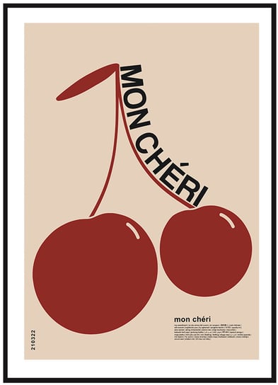 Plakat Obraz - Mon Cheri Red - 21x30 cm posterstory.pl