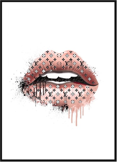 Plakat Obraz - Usta Gucci Chanel Louis Vuitton - 21x30 cm Inna marka