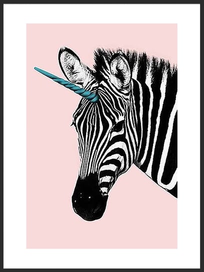 Plakat Obraz Zabawna Zebra 21x30 cm (A4) posterstory.pl