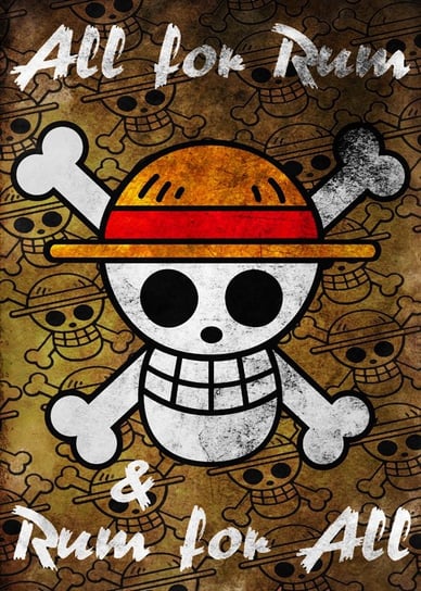 Plakat, One Piece - All for Rum Rum for All, 60x80 cm reinders